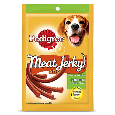 Pedigree Meat Jerky Bacon Flavor Dog Treats 60G